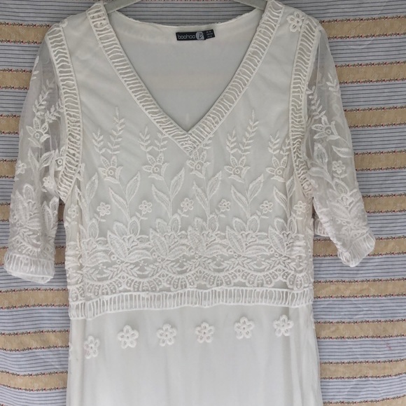 boohoo white maxi dress